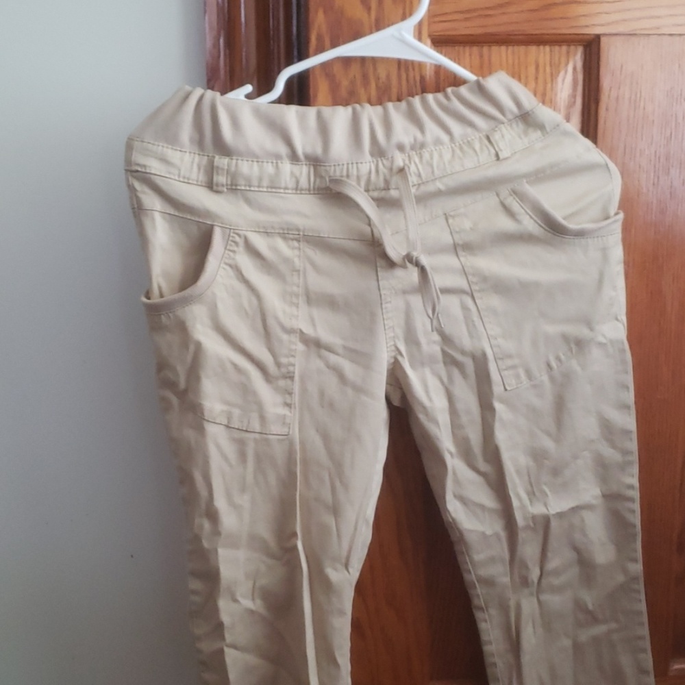 Beige drawstring pants